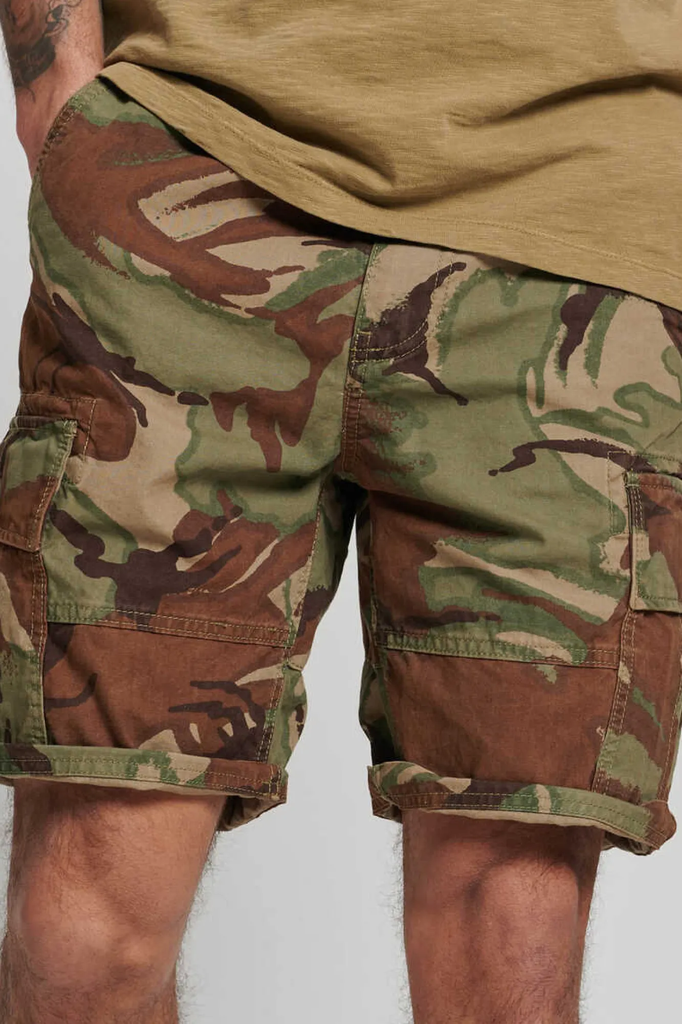 Superdry Calcas Curtas Cargo Heavy Verde Hot