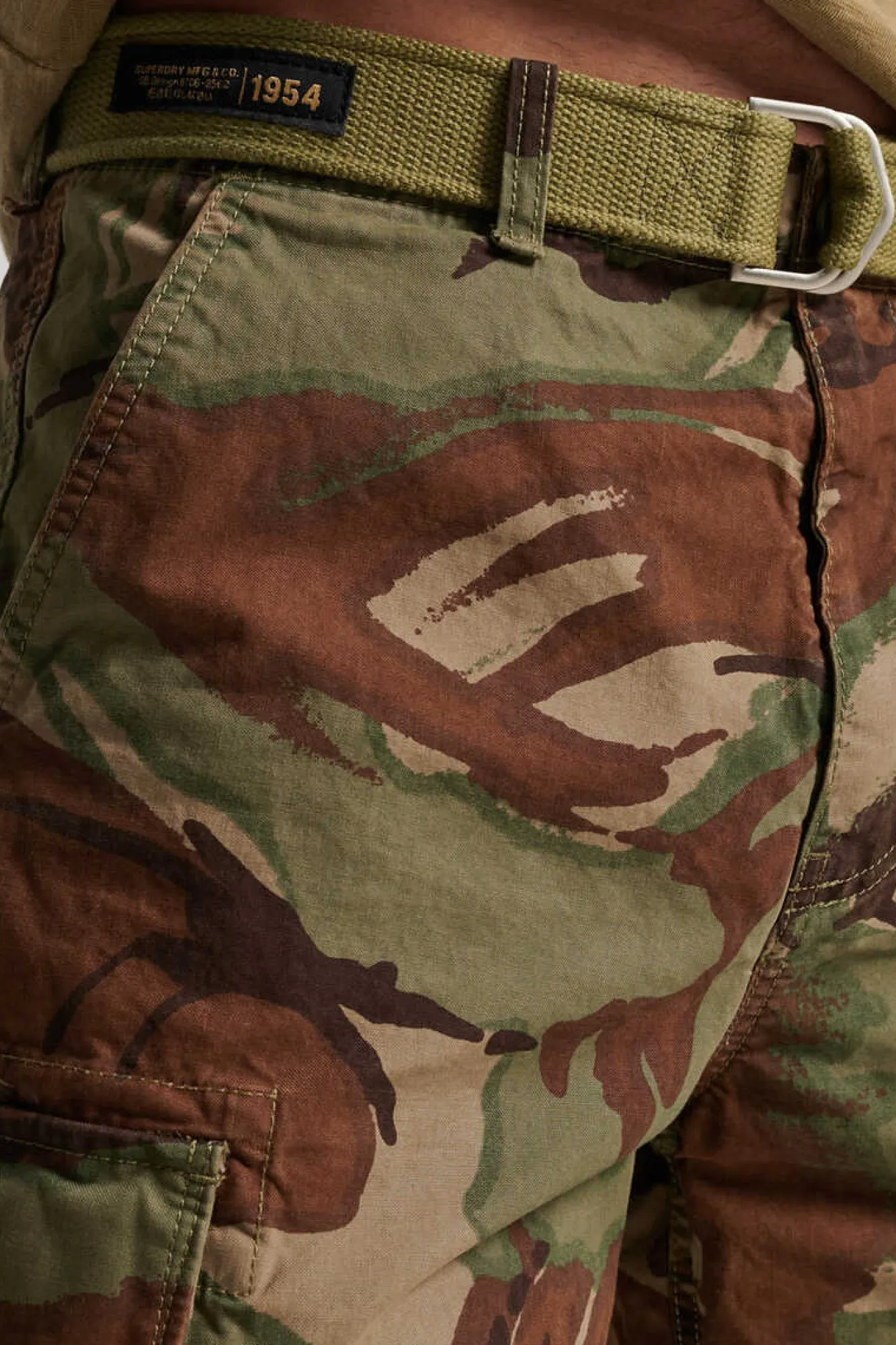 Superdry Calcas Curtas Cargo Heavy Verde Hot