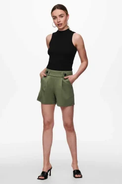 JDY Calcas-Calcas Curtas Com Elastico Na Cintura E Detalhe De Botoes