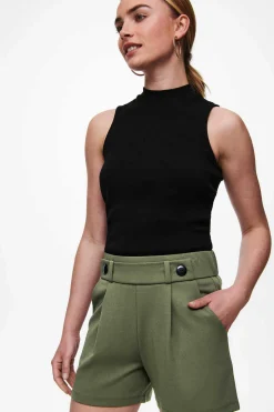 JDY Calcas-Calcas Curtas Com Elastico Na Cintura E Detalhe De Botoes