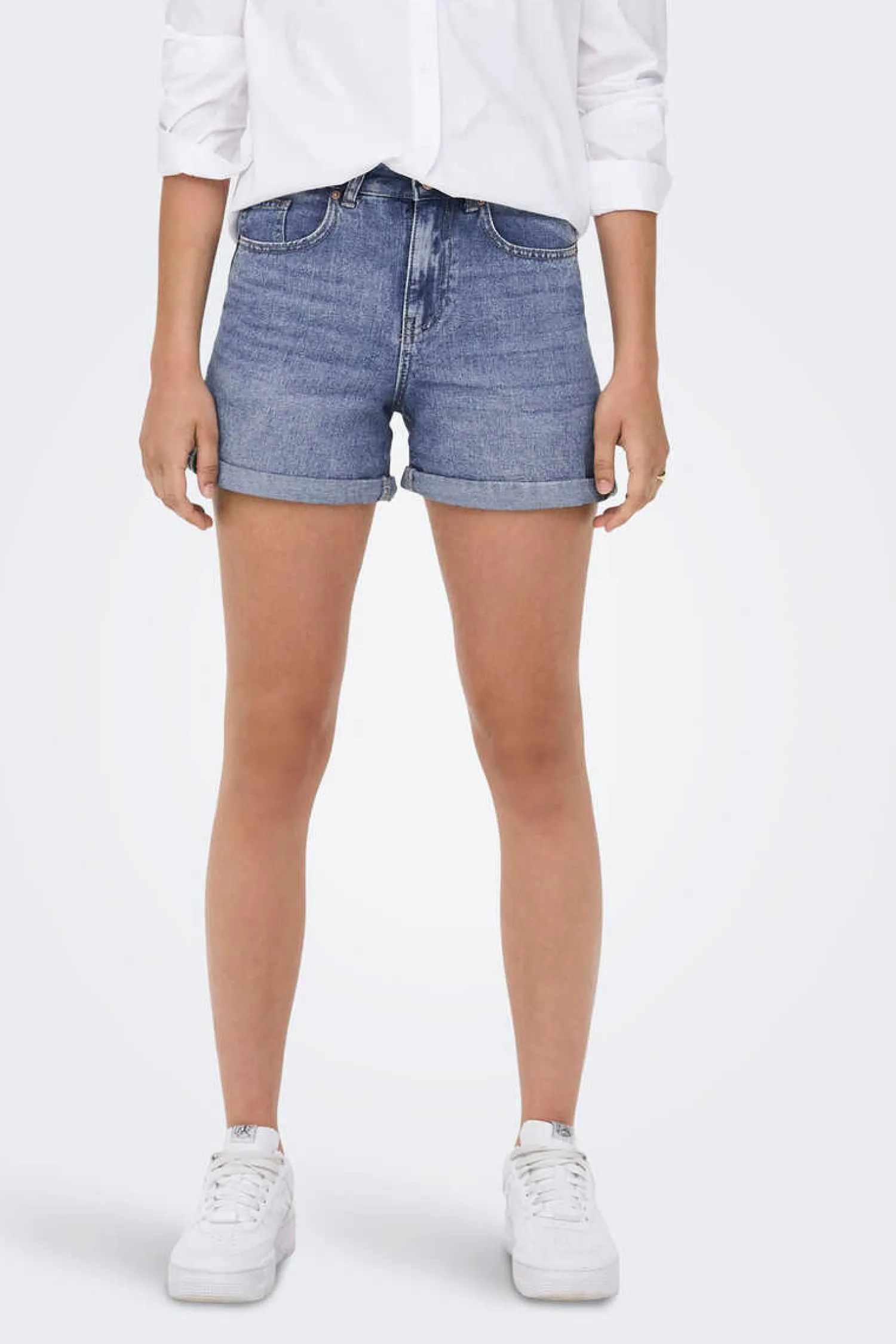 Only Jeans-Calcas De Ganga Curtas Cintura Alta