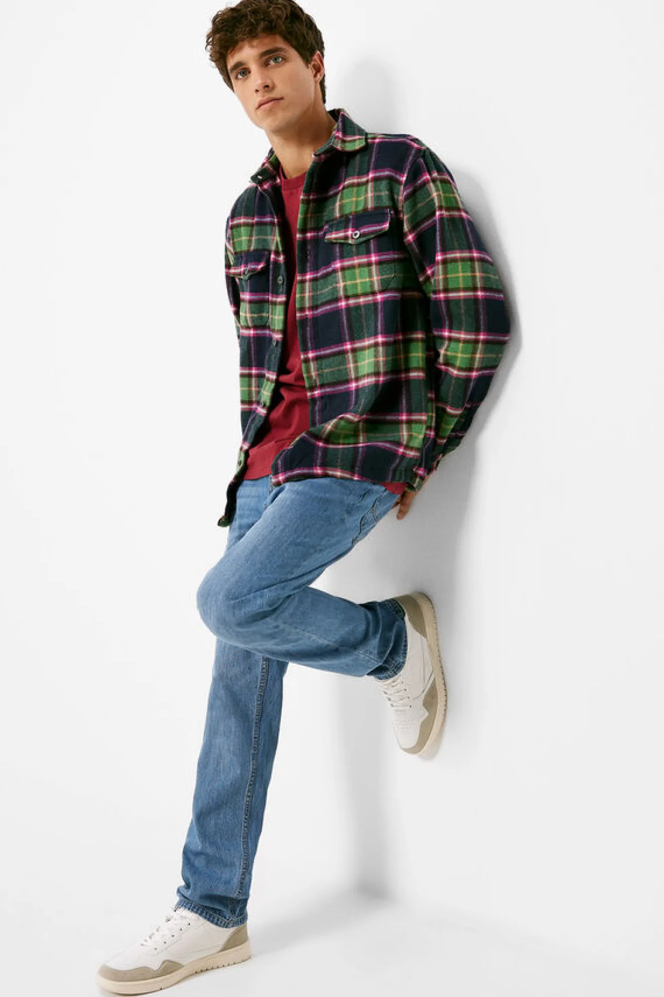 Springfield Calcas De Ganga Lavadas, Corte Regular Muito Leves Cor Media-Clara Azul Discount