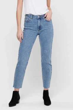 Only Jeans-Calcas De Ganga Straight Tiro Alto