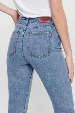 Only Jeans-Calcas De Ganga Straight Tiro Alto