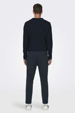 Only & Sons Calcas Fluidas Bainha Ajustada Marinho Outlet