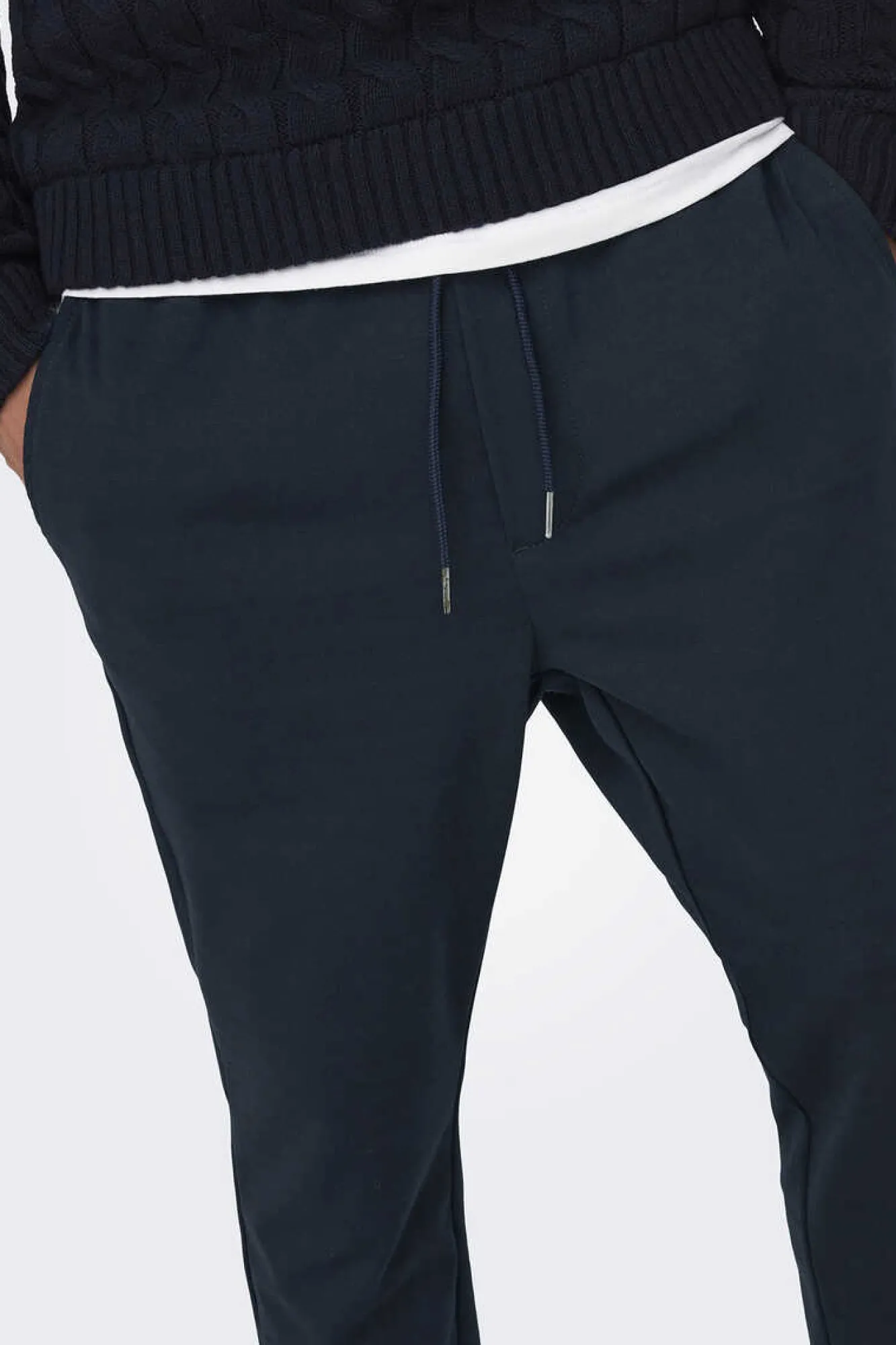 Only & Sons Calcas Fluidas Bainha Ajustada Marinho Outlet