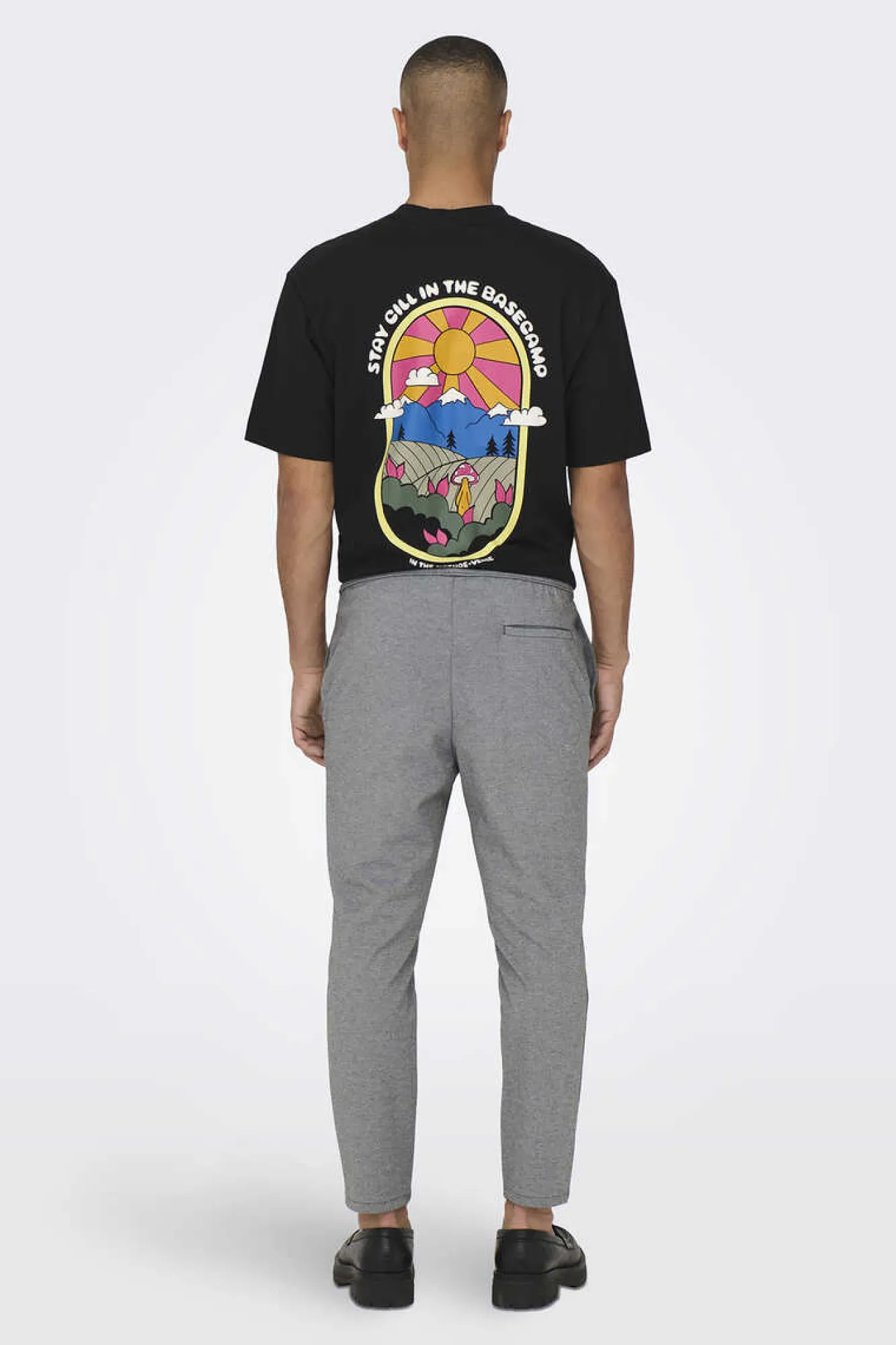 Only & Sons Calcas Fluidas Bainha Ajustada Cinza Hot