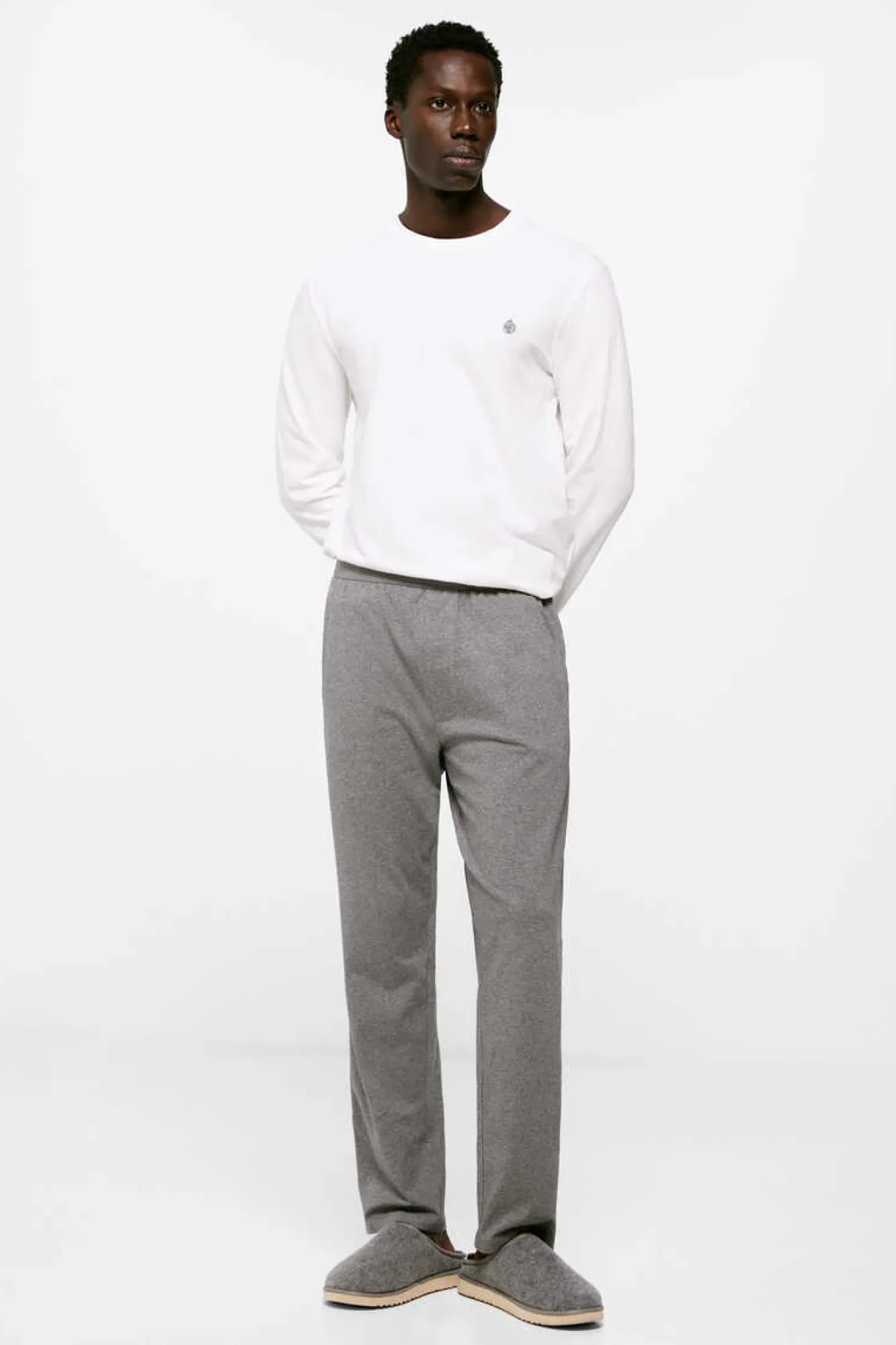 Springfield Calcas Pijama Compridas Malha Algodao Stretch Cinza Hot