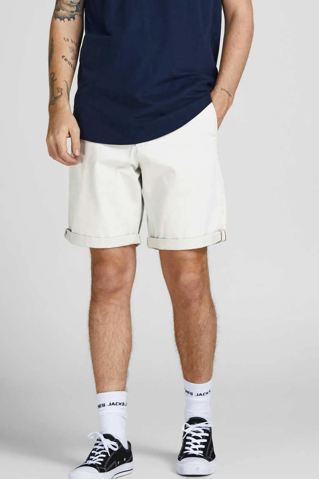 Jack & Jones Calcoes Bermudas De Algodao Estilo Bermuda Cinza Outlet