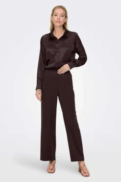 Only Camisas E Blusas-Camisa Acetinada Oversized