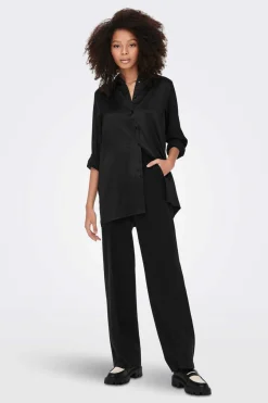 Only Camisas E Blusas-Camisa Acetinada Oversized