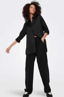 Only Camisas E Blusas-Camisa Acetinada Oversized