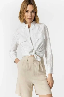 Tiffosi Camisas E Blusas-Camisa Bordado Ingles Com Bolsos A Frente