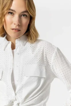 Tiffosi Camisas E Blusas-Camisa Bordado Ingles Com Bolsos A Frente