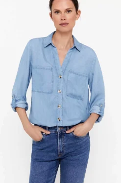 Cortefiel Camisas E Blusas-Camisa Cargo 100% Tencel