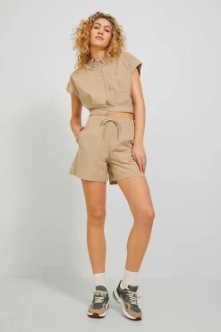 Jack & Jones Camisas E Blusas-Camisa Crop De Lino De Manga Corta