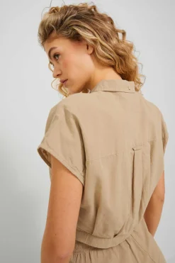 Jack & Jones Camisas E Blusas-Camisa Crop De Lino De Manga Corta