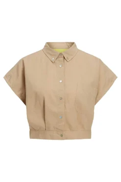 Jack & Jones Camisas E Blusas-Camisa Crop De Lino De Manga Corta