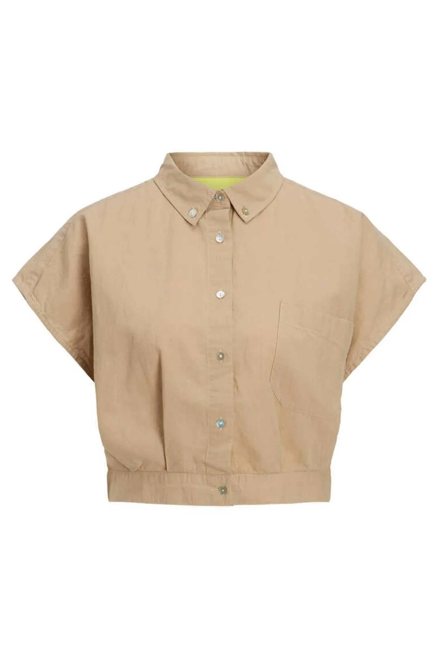 Jack & Jones Camisas E Blusas-Camisa Crop De Lino De Manga Corta