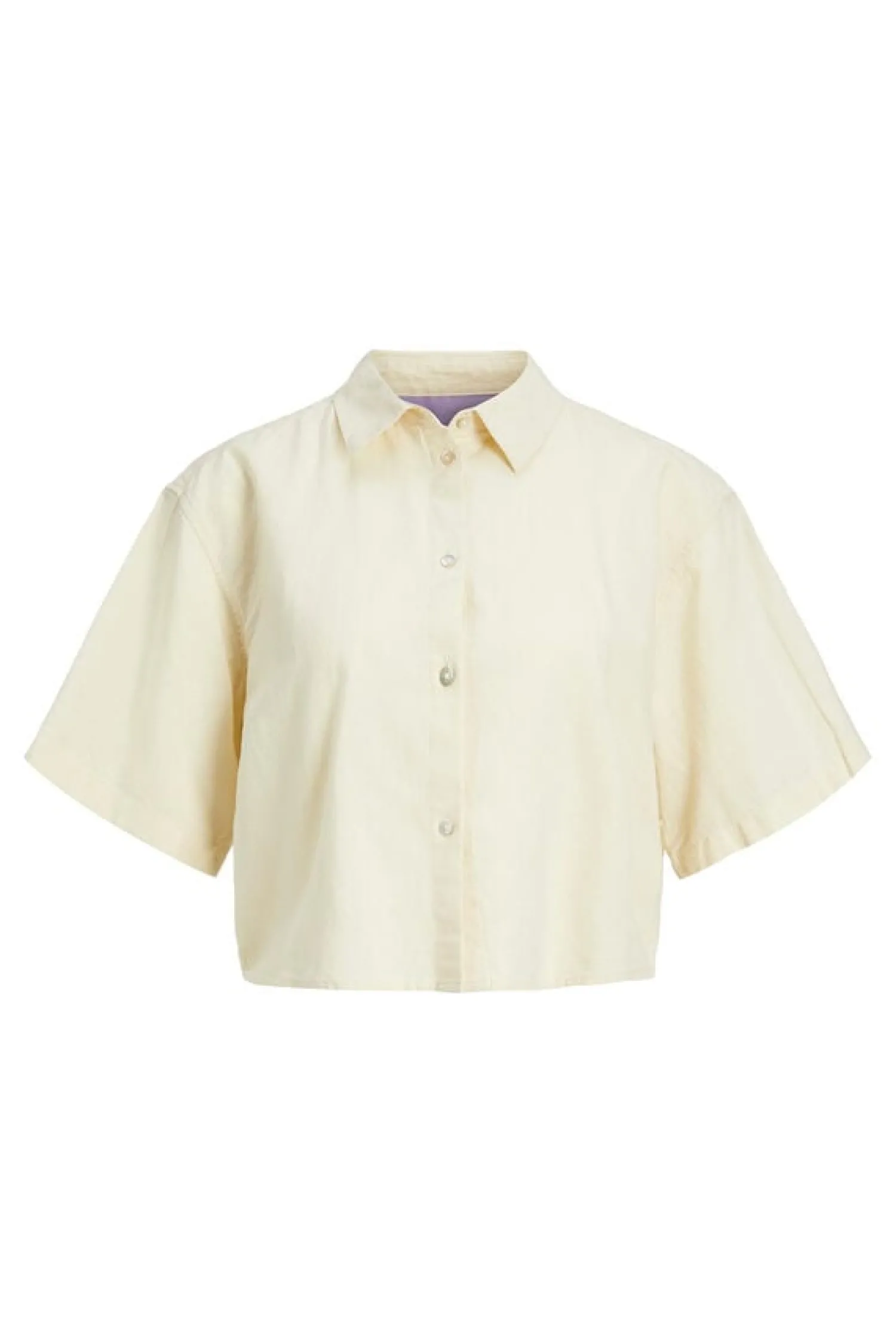 Jack & Jones Camisas E Blusas-Camisa Crop De Lino De Manga Corta