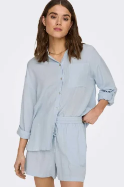 Only Camisas E Blusas-Camisa De Algodao E Linho