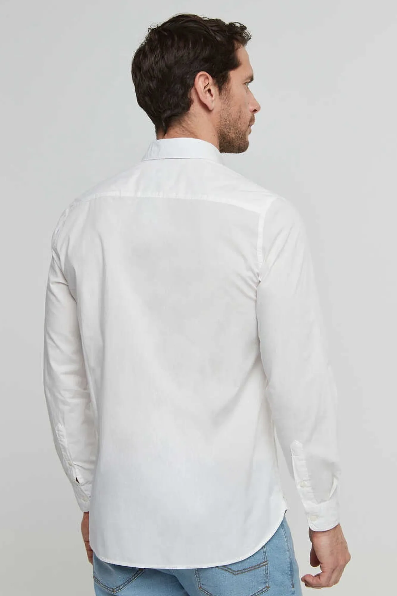 Pepe Jeans Camisa De Algodao Unicolor Slim Fit. Branco Outlet