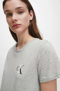 Calvin Klein Pijamas-Camisa De Dormir De Algodao Com Logotipo Da