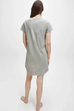 Calvin Klein Pijamas-Camisa De Dormir De Algodao Com Logotipo Da