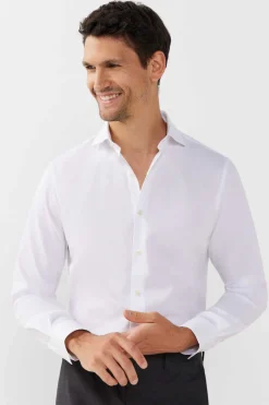 Cortefiel Camisa De Fato Lisa Facil De Engomar Branco Clearance