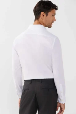 Cortefiel Camisa De Fato Lisa Facil De Engomar Branco Clearance