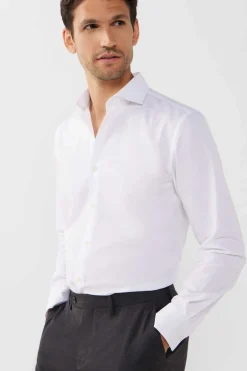 Cortefiel Camisa De Fato Lisa Facil De Engomar Branco Clearance