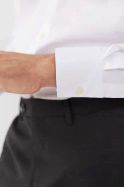 Cortefiel Camisa De Fato Lisa Facil De Engomar Branco Clearance