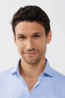 Cortefiel Camisa De Fato Lisa Facil De Engomar Azul Outlet