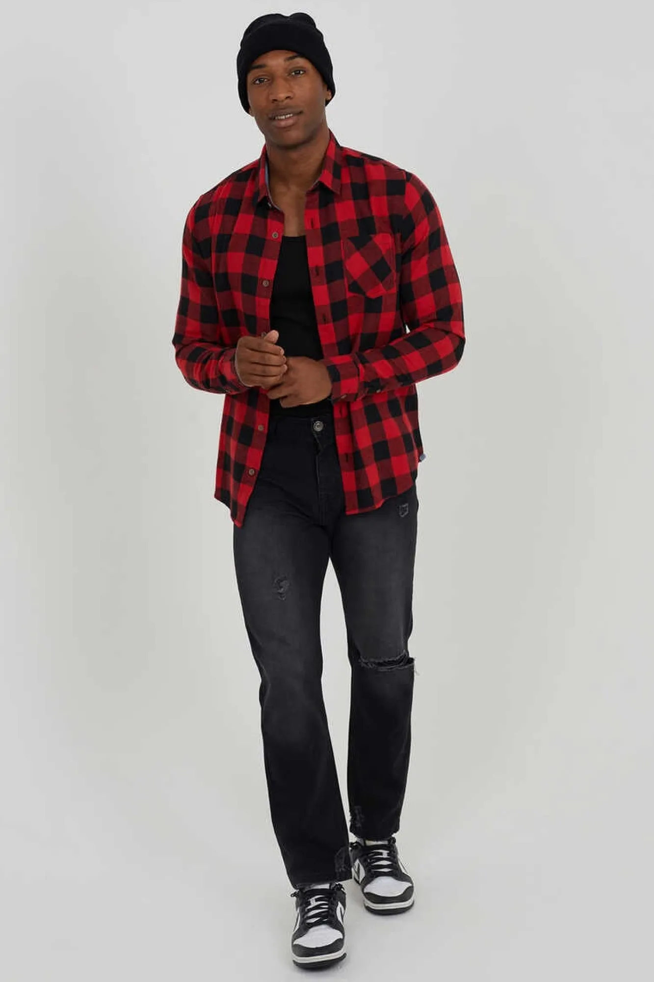 Brave Soul Camisa De Flanela Aos Quadrados Vermelho Real