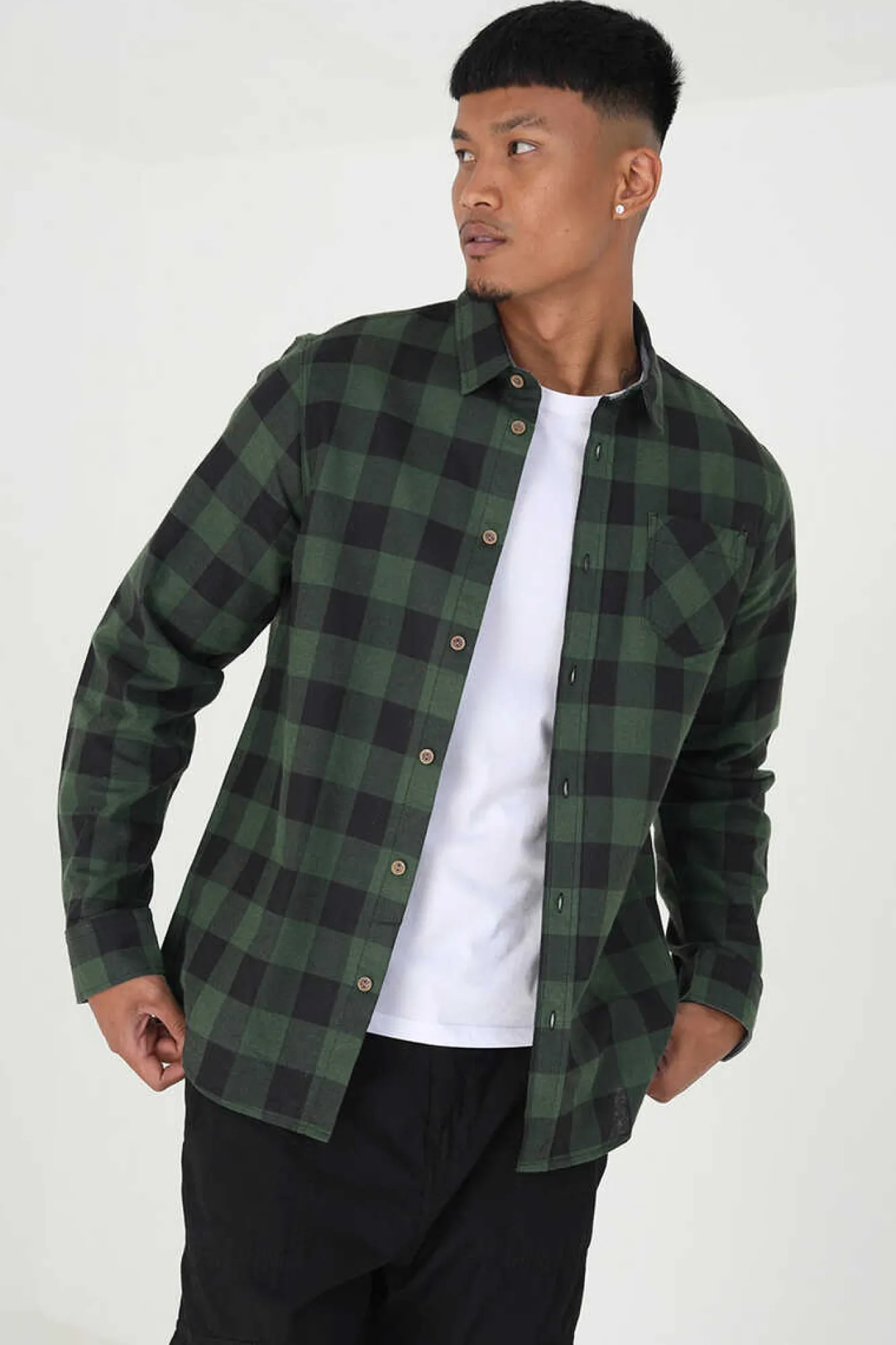 Brave Soul Camisa De Flanela Aos Quadrados Verde Best