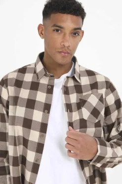 Brave Soul Camisa De Flanela Aos Quadrados Cor Clearance