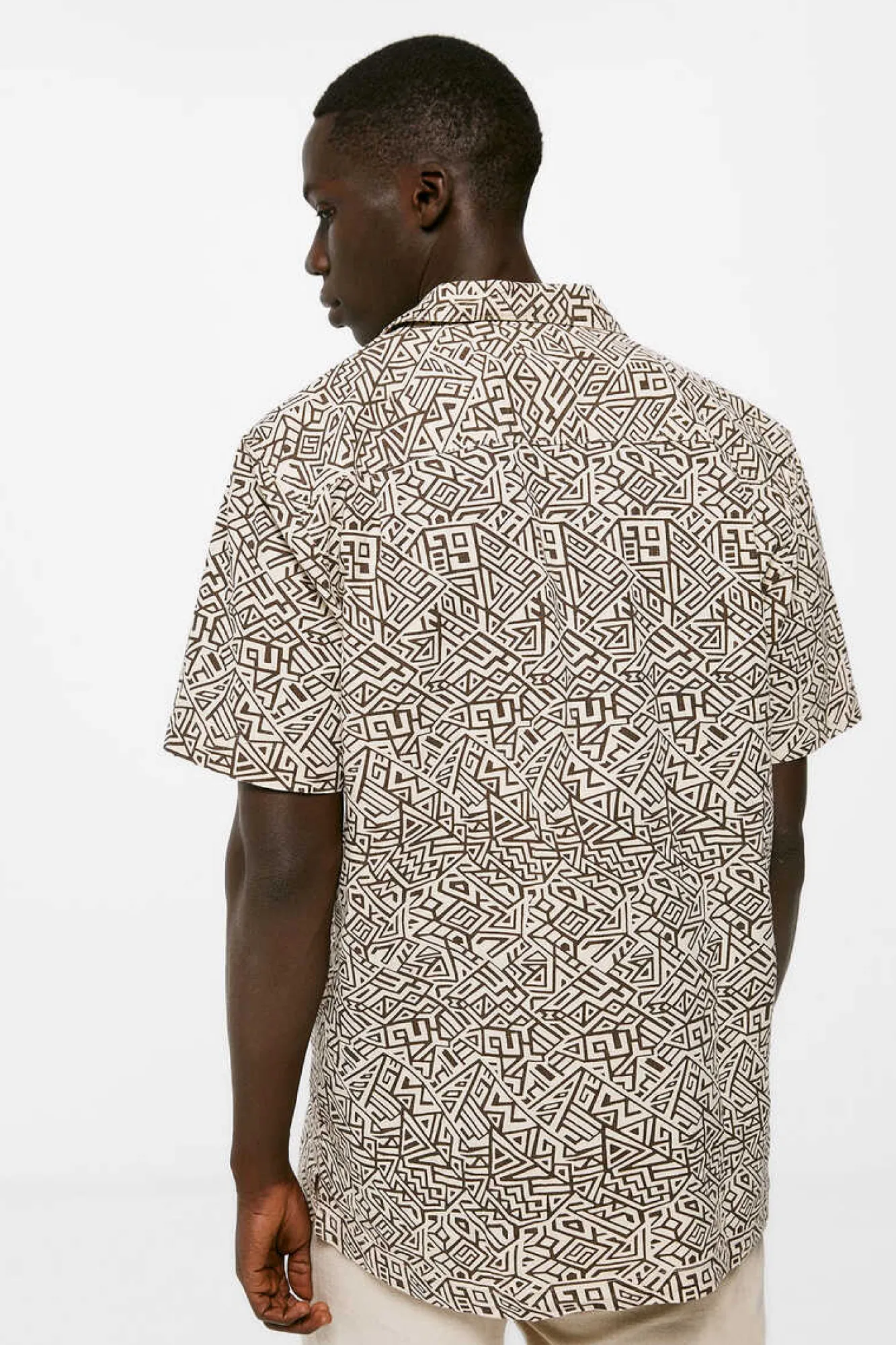 Springfield Camisa De Linho Estampada Castanho Sale