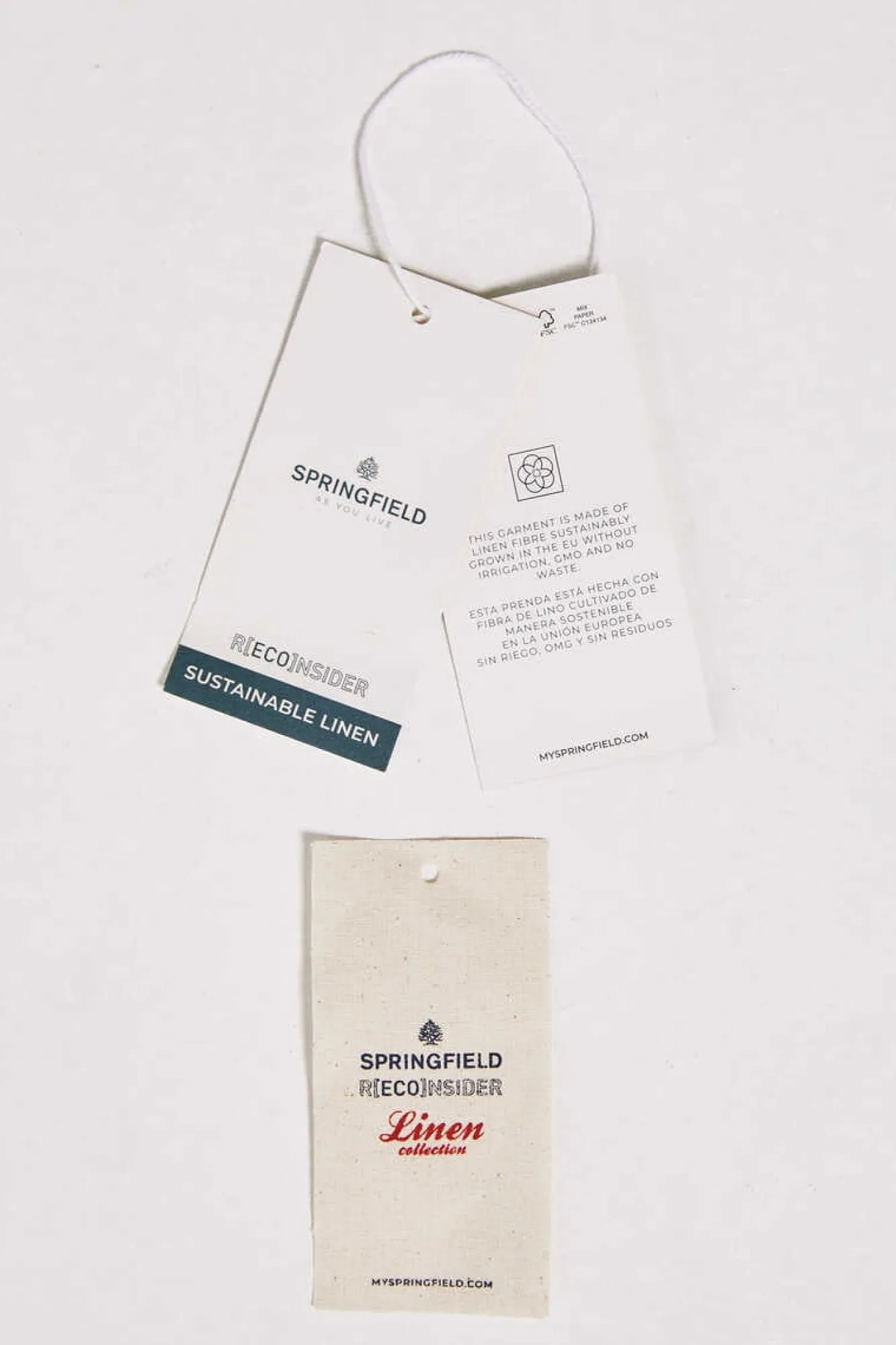 Springfield Camisa De Linho Estampada Camel Clearance