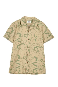 Springfield Camisa De Linho Estampada Camel Clearance