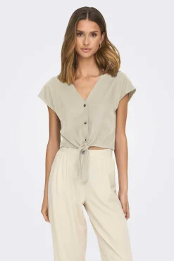 JDY Camisas E Blusas-Camisa De Linho Manga Curta