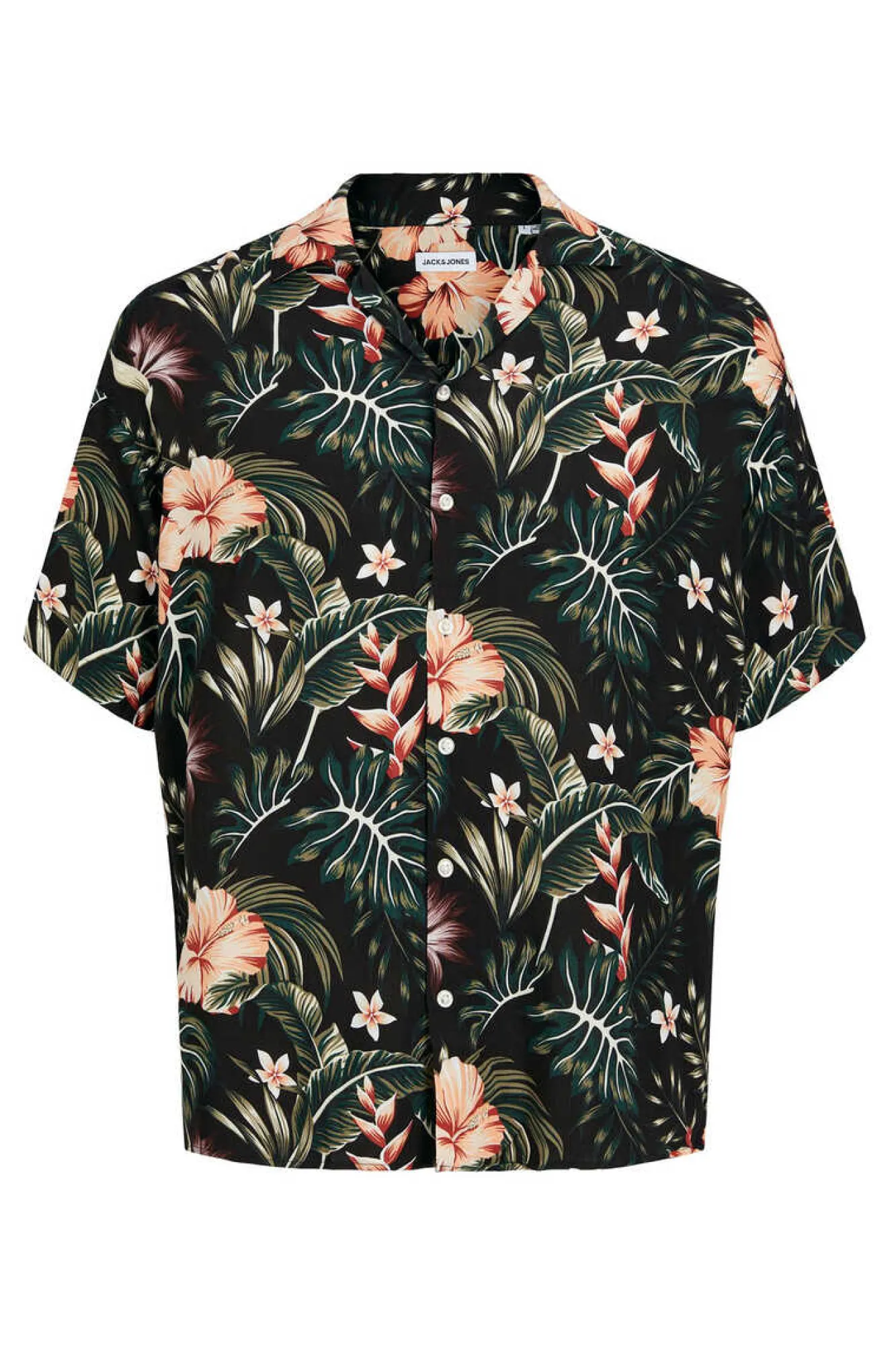 Jack & Jones Camisa De Manga Curta Com Estampa Floral Preto New