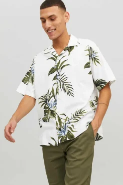 Jack & Jones Camisa De Manga Curta Estampada Branco Outlet