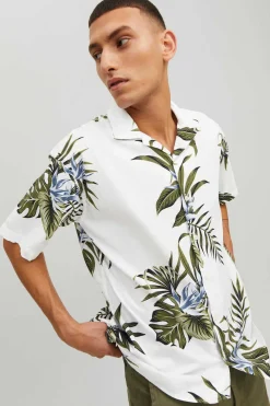 Jack & Jones Camisa De Manga Curta Estampada Branco Outlet