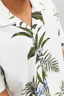 Jack & Jones Camisa De Manga Curta Estampada Branco Outlet