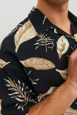 Jack & Jones Camisa De Manga Curta Estampada Preto Clearance
