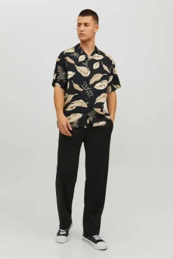 Jack & Jones Camisa De Manga Curta Estampada Preto Clearance