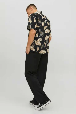Jack & Jones Camisa De Manga Curta Estampada Preto Clearance