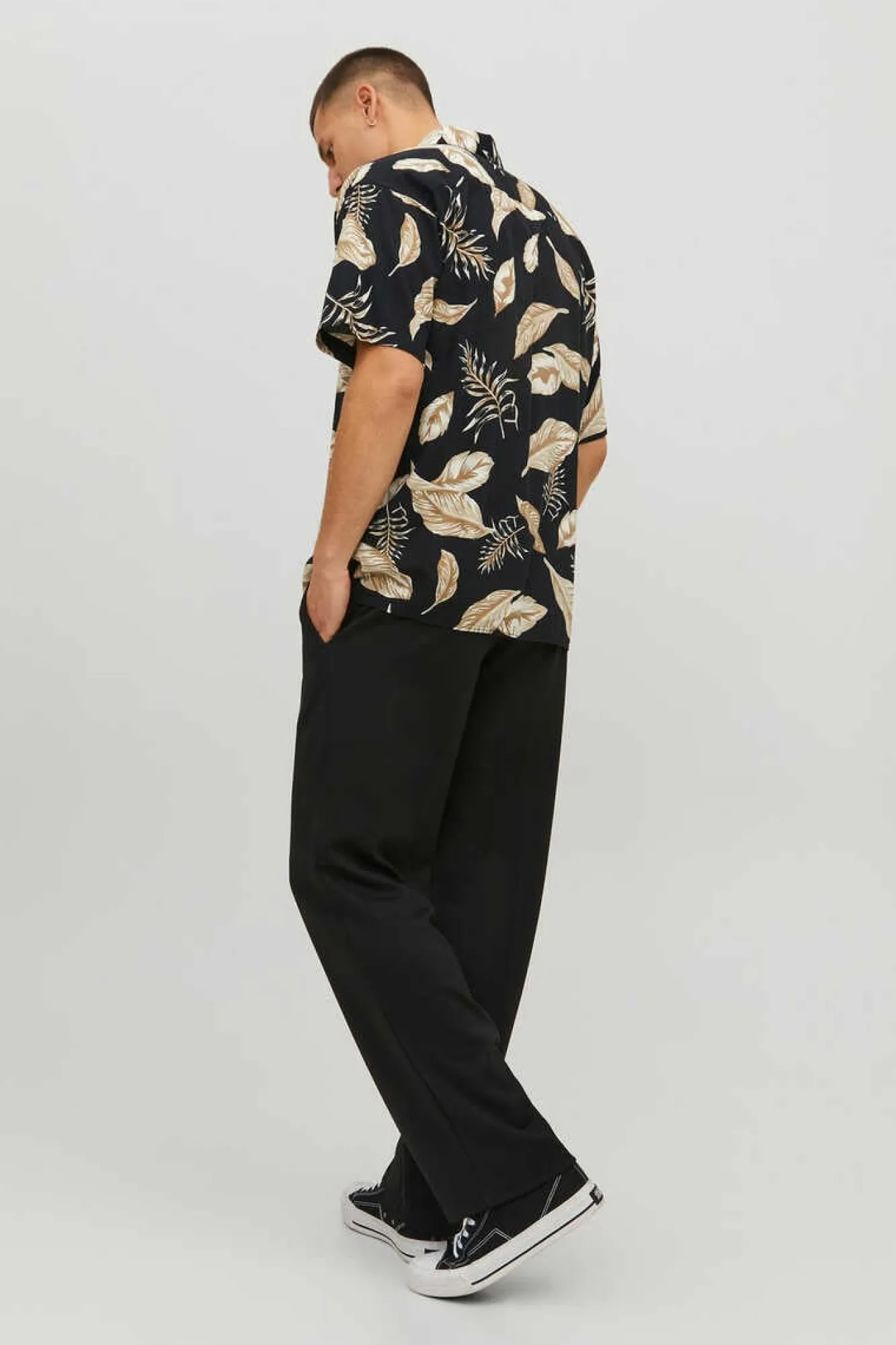 Jack & Jones Camisa De Manga Curta Estampada Preto Clearance