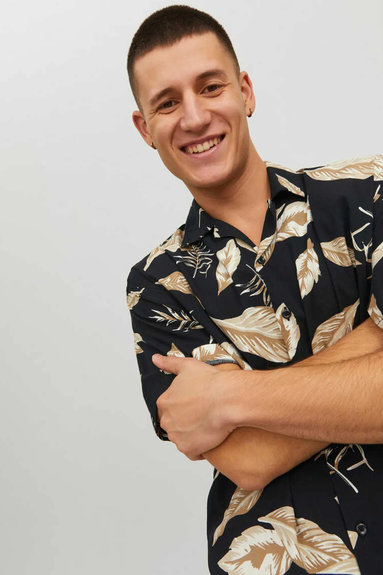 Jack & Jones Camisa De Manga Curta Estampada Preto Clearance