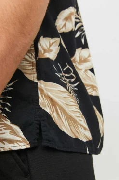 Jack & Jones Camisa De Manga Curta Estampada Preto Clearance